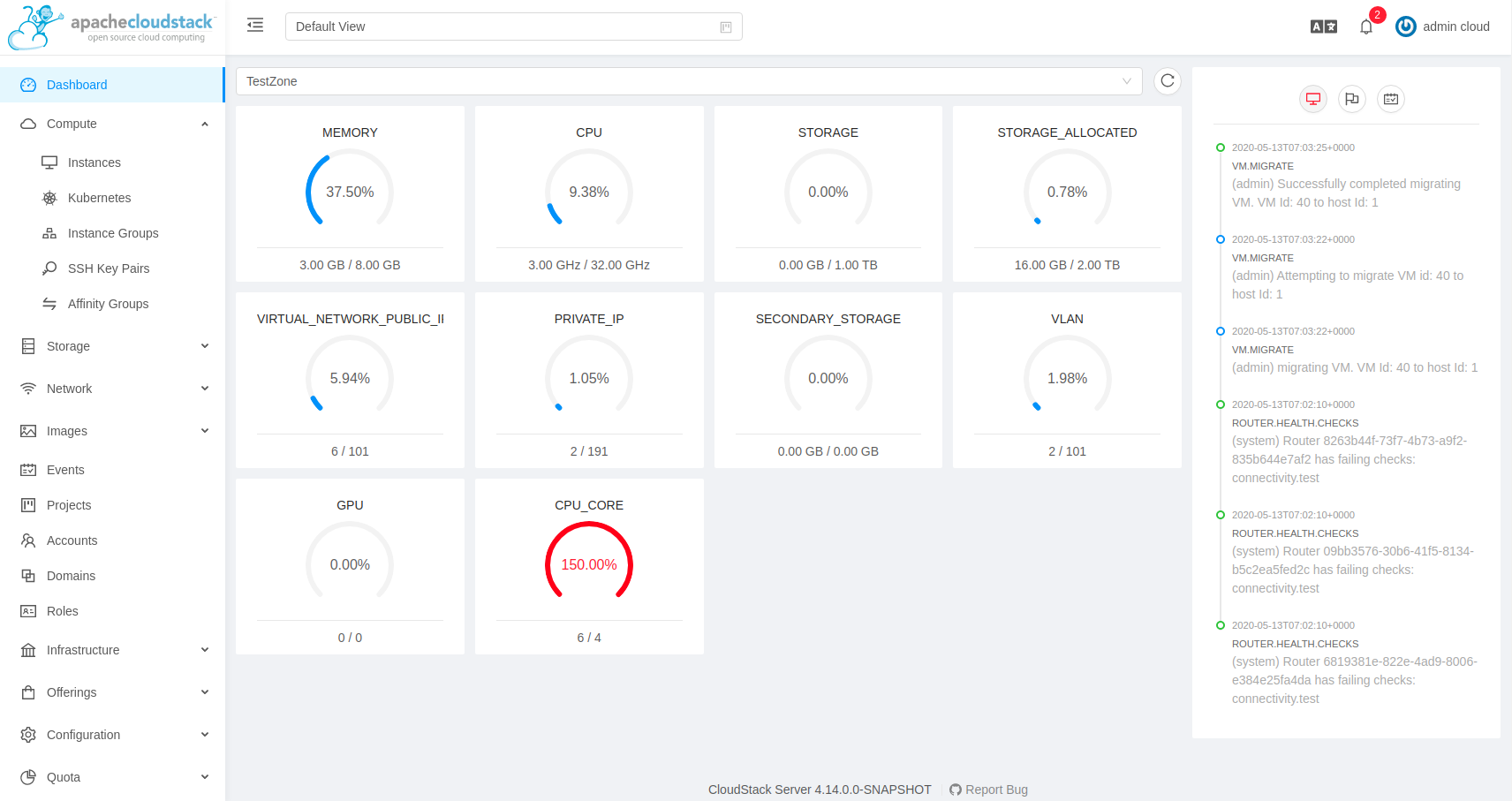 Cloudstack screenshot