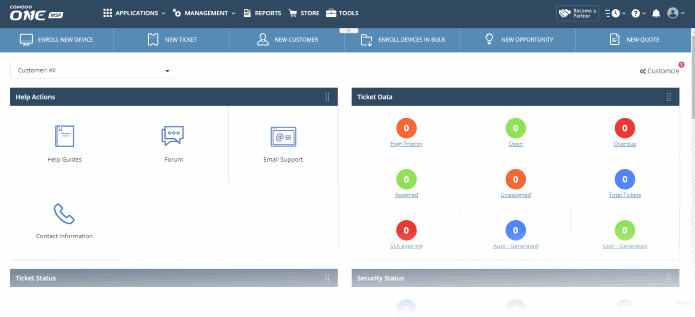 Comodo RMM interface