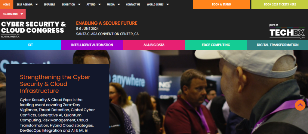 Cybersecurity & Cloud Expo North America website screenshot