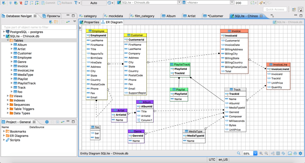 A screenshot highlighting the database navigation tab found in the tool DBeaver.