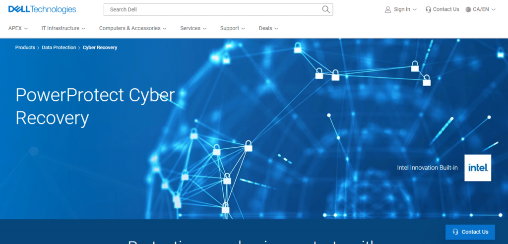 Dell PowerProtect Cyber Recovery website screenshot