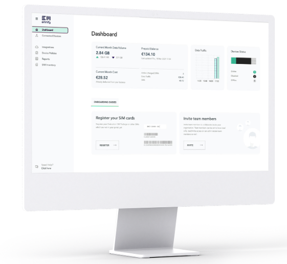 Emnify device sample dashboard