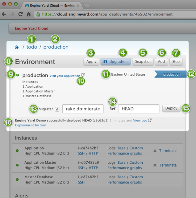 EngineYard user interface