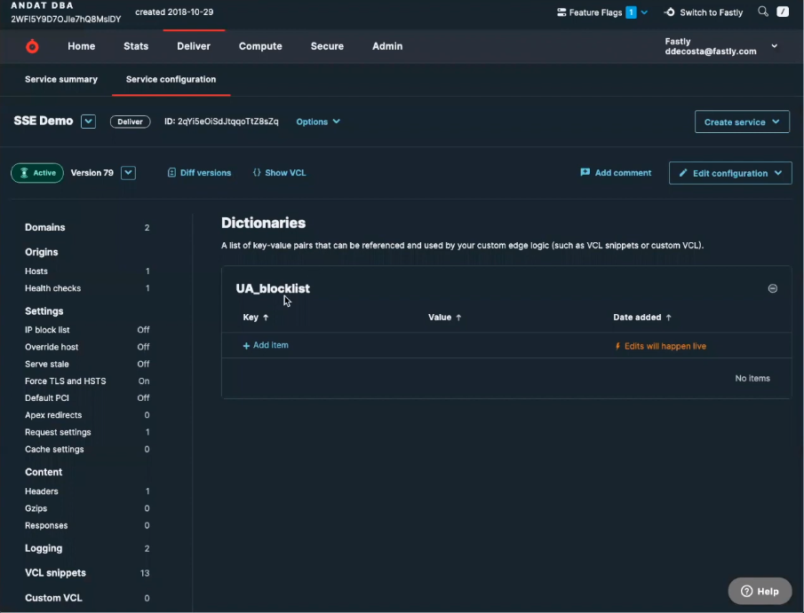 Using Fastly for load balancing