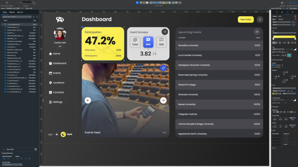 FileMaker dashboard overview