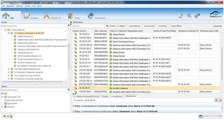 Forescout network access control software