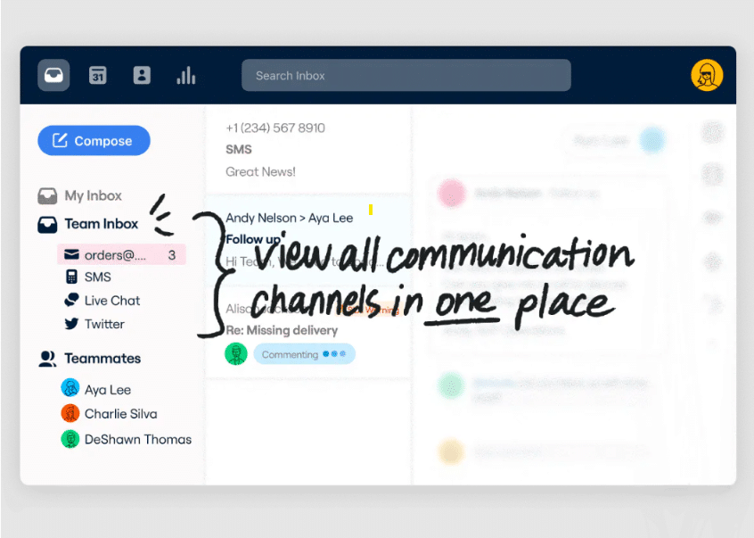 Front Cloud Helpdesk Software central dashboard