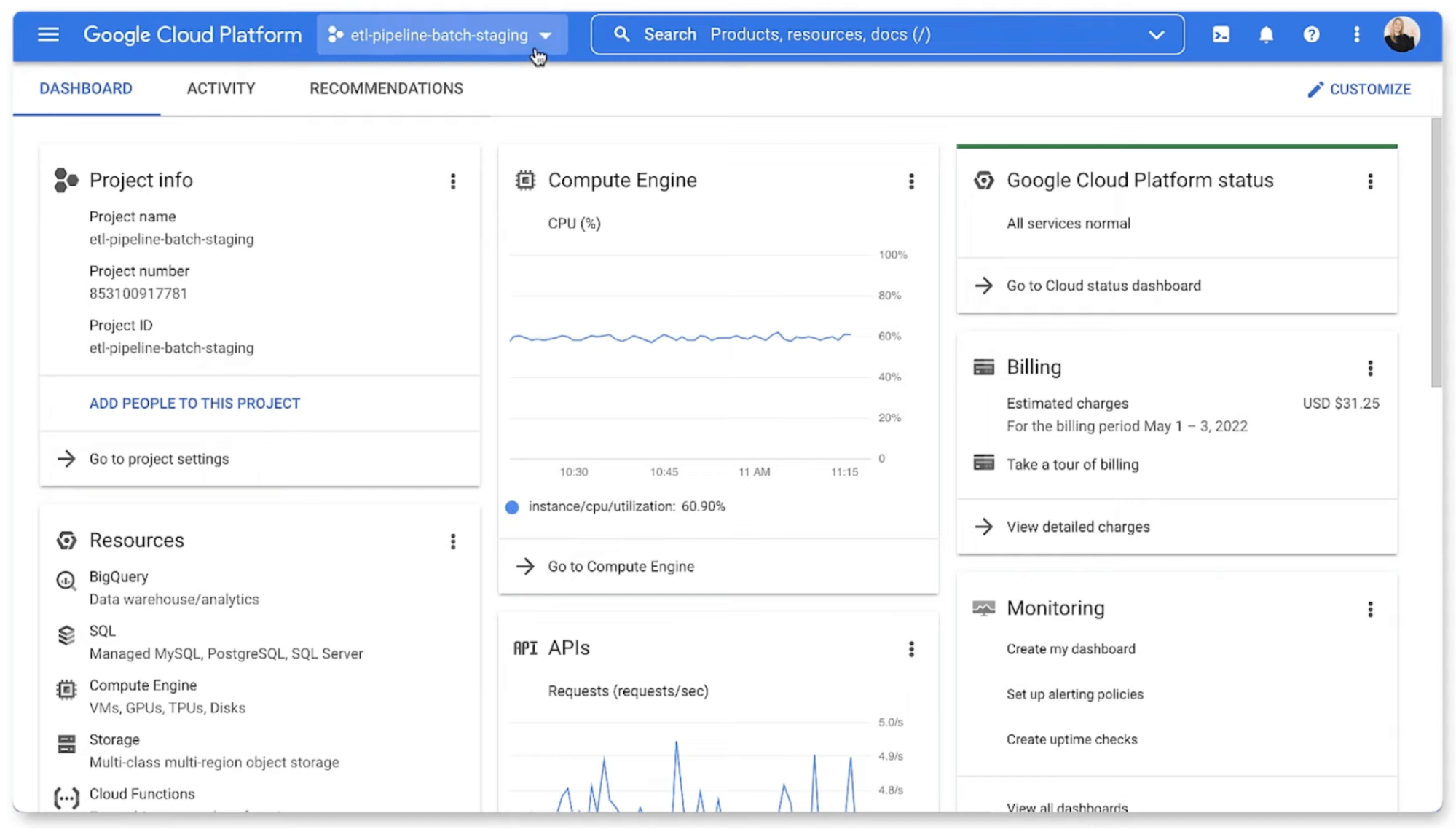 Using enterprise data warehouse Google BigQuery to build a data pipeline