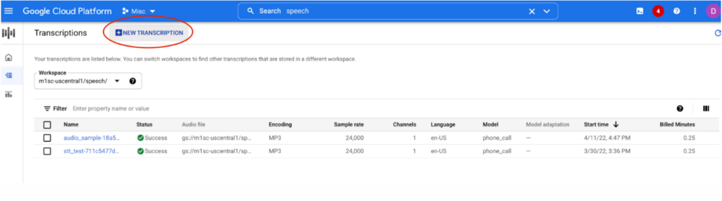 Google Cloud Speech-to-Text voice recognition software