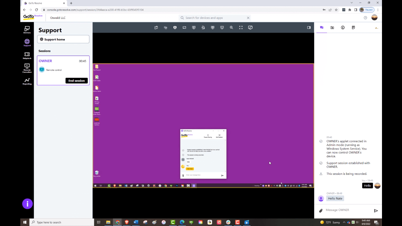 ITSM tool GoToResolve's remote access preview