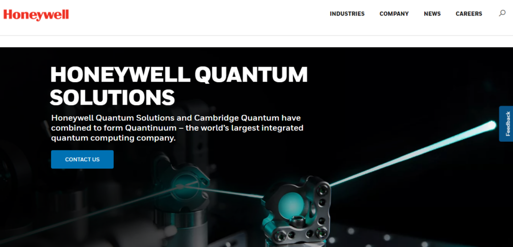 Honeywell Quantum Solutions' website view