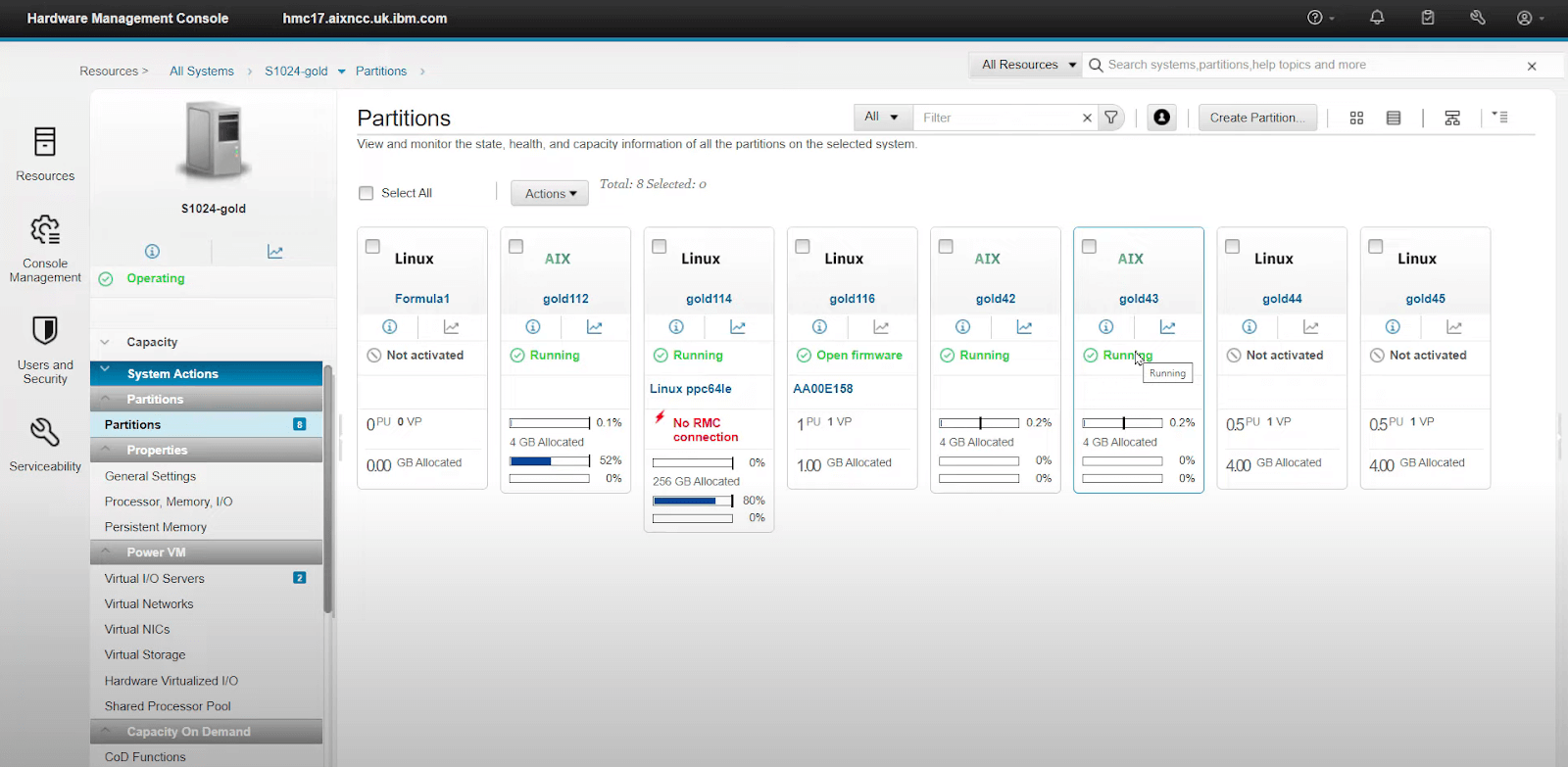 IBM PowerVM screenshot