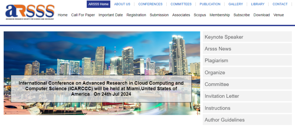 ICARCCC website screenshot