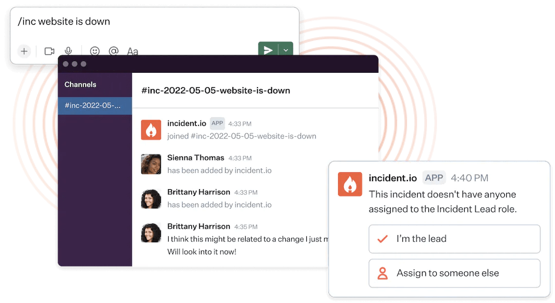 Incident.io incident management on Slack