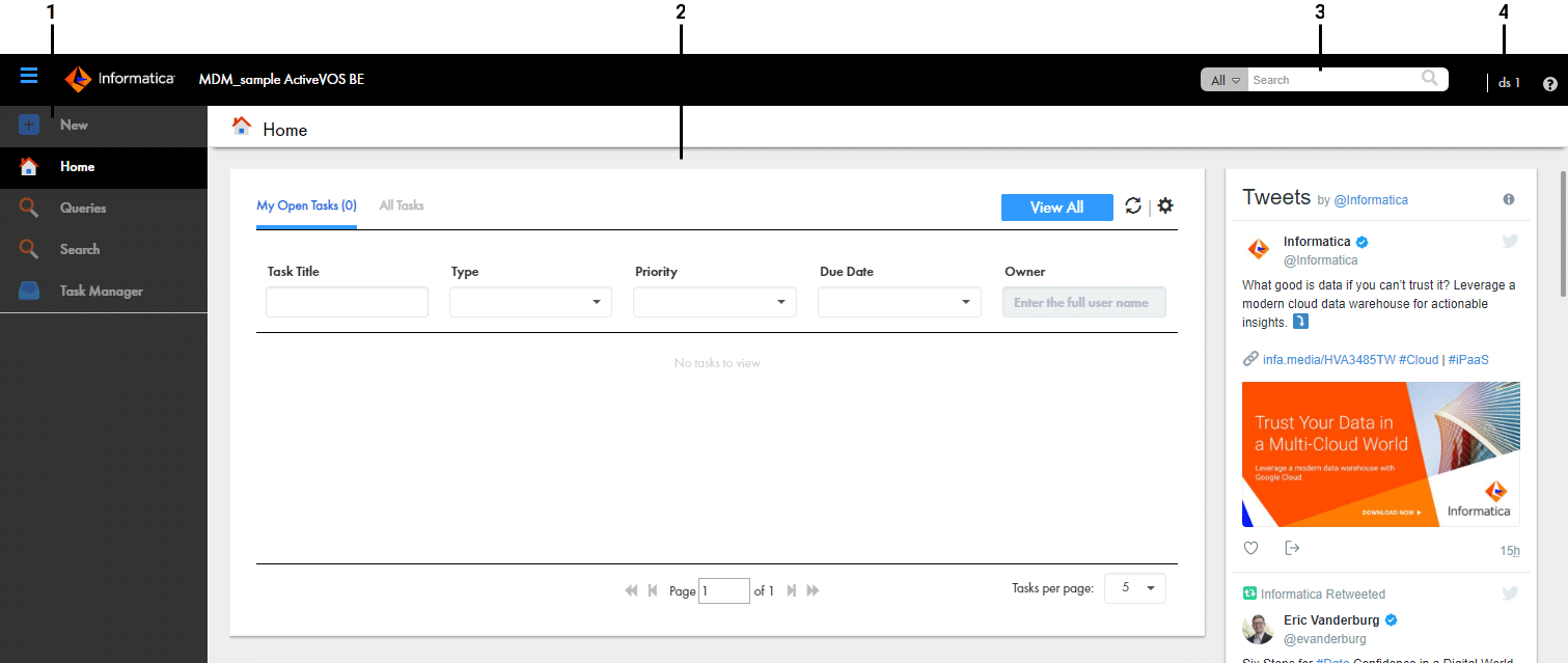 Informatica Multidomain MDM's data director helps with managing master data
