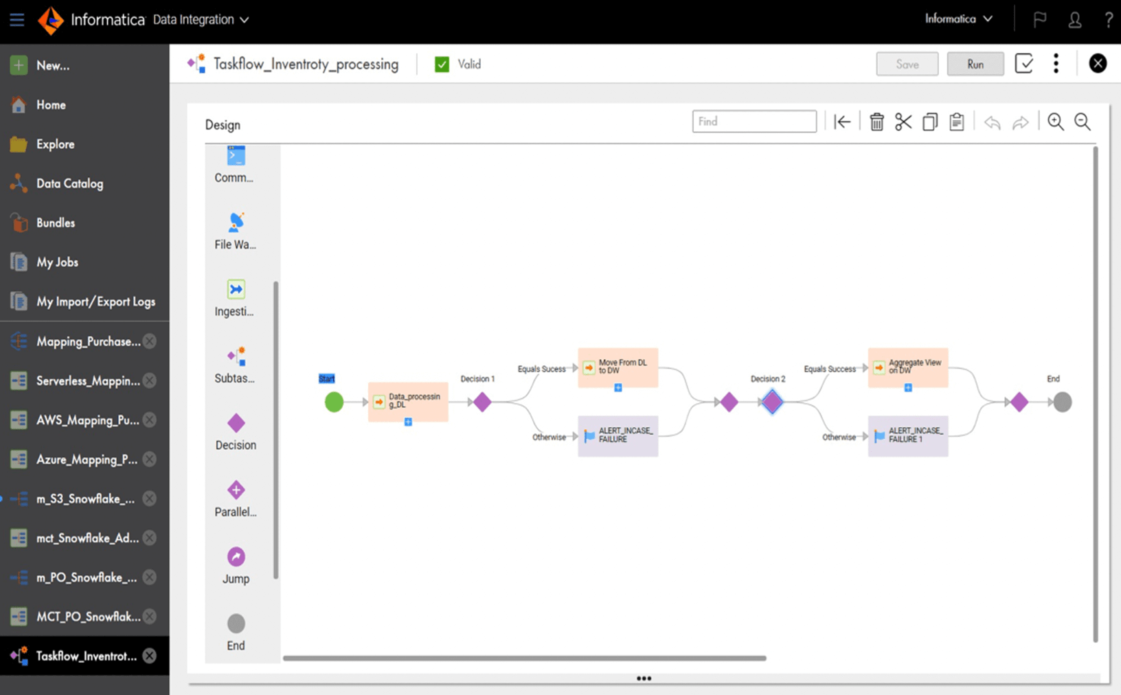 Integrating data from different sources with Informatica's data integration tool