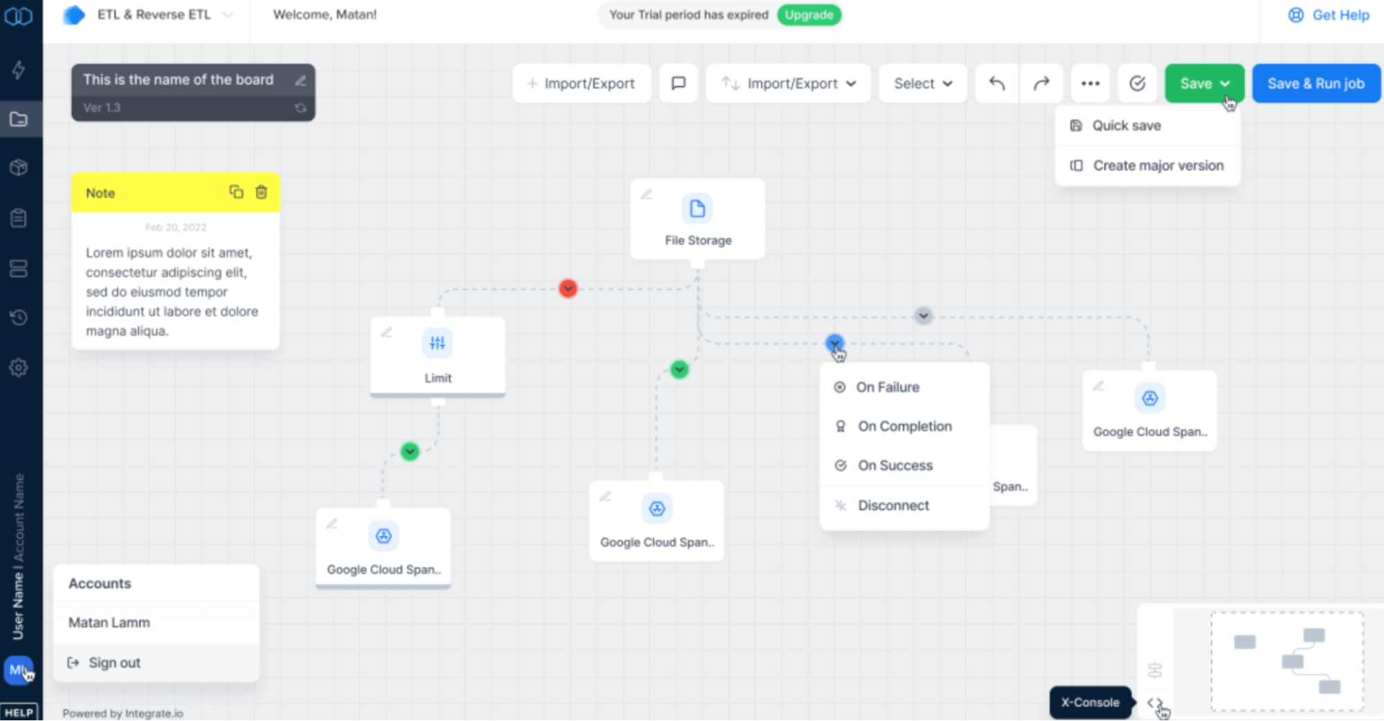 Using Integrate.io's ETL solution to create a data pipeline