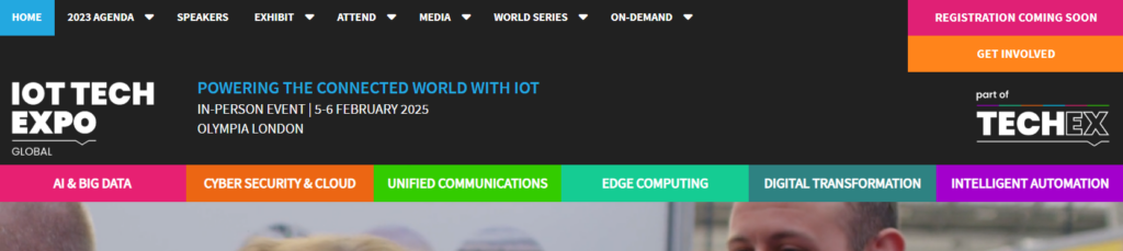 IoT Tech Expo Global website screenshot.