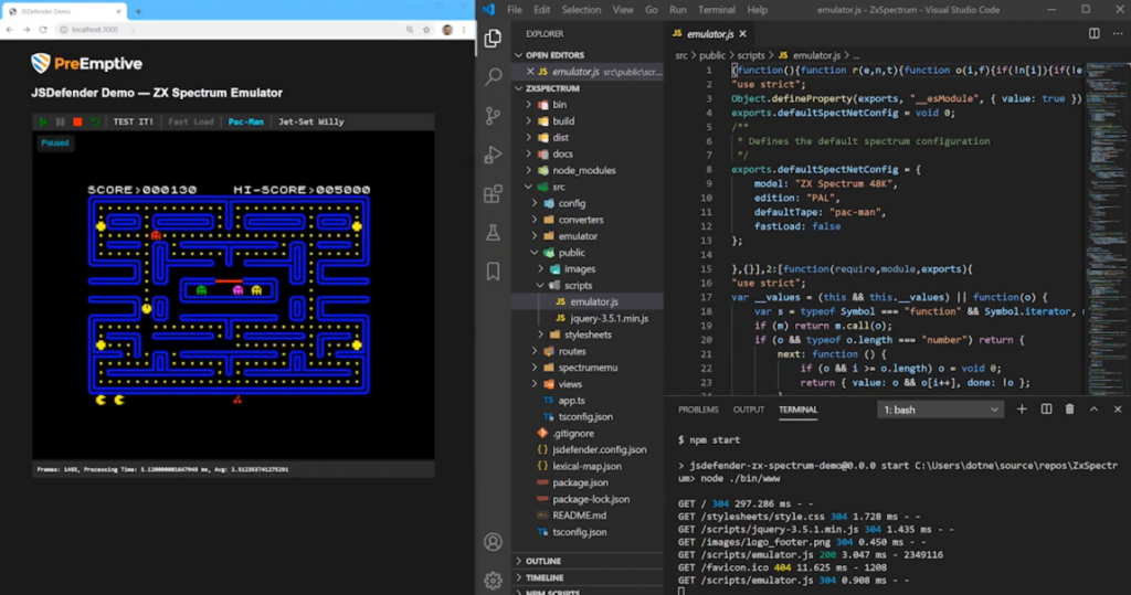 JSDefender App Protection for JavaScript demo screenshot
