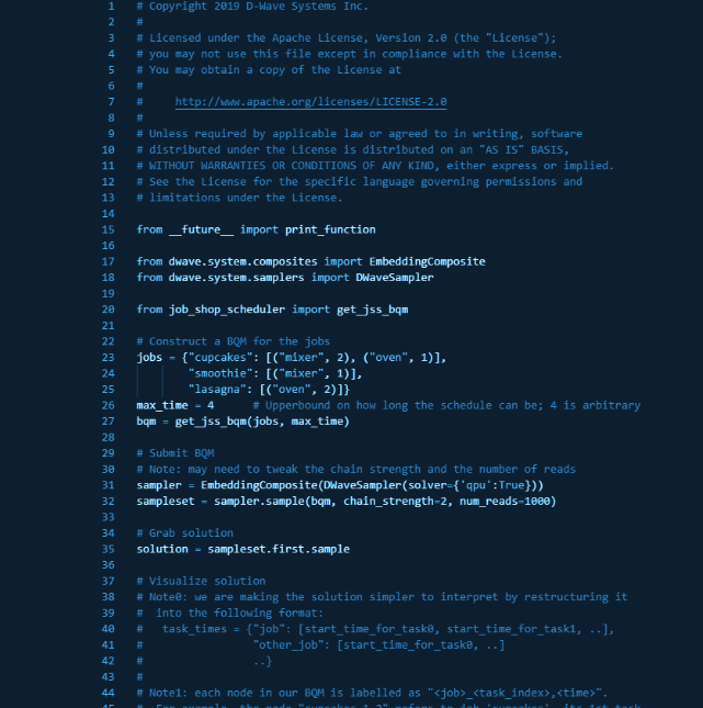 Leap quantum cloud computing tool sample