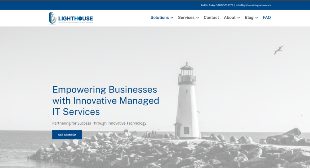 Lighthouse's website homepage