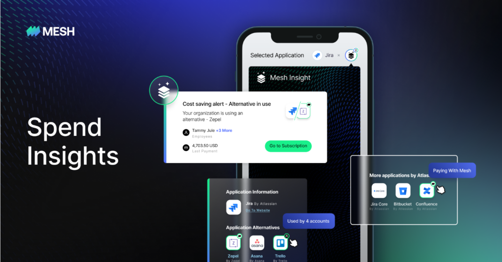 Mesh Payments saas spend management software home page