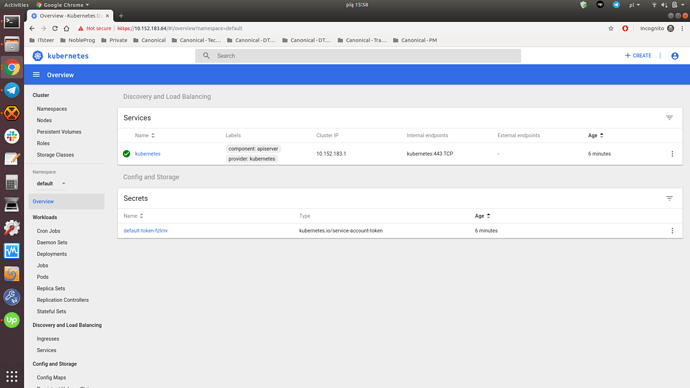 Local Kubernetes management screenshot in MicroK8s software