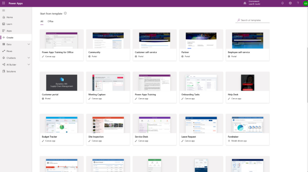 Microsoft Power Apps low code development platform