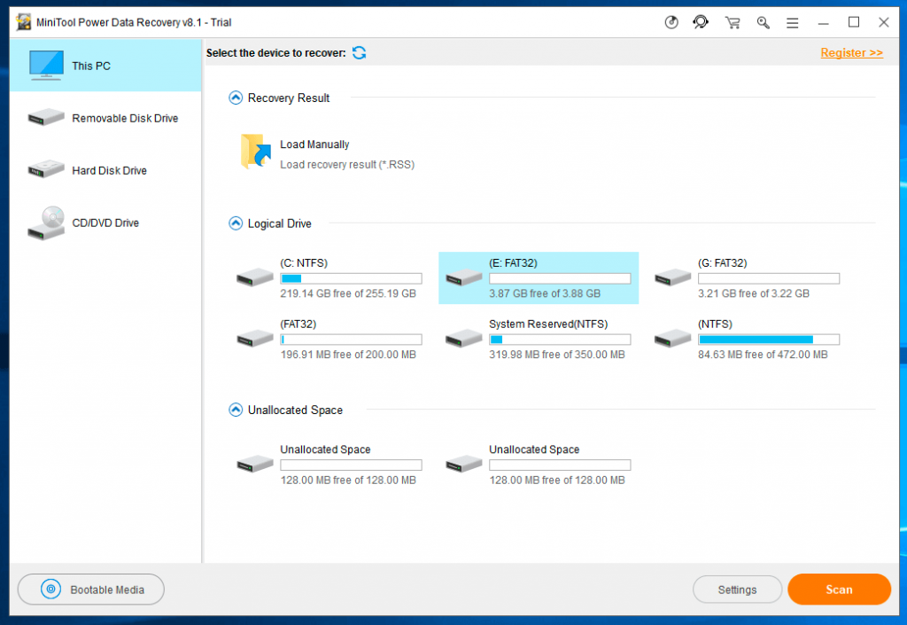 A screenshot from Minitool Power Data Recovery recovering a file from a PC drive