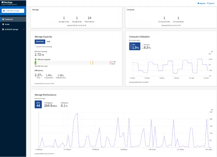 Main page for the tool NetApp Evolved Cloud