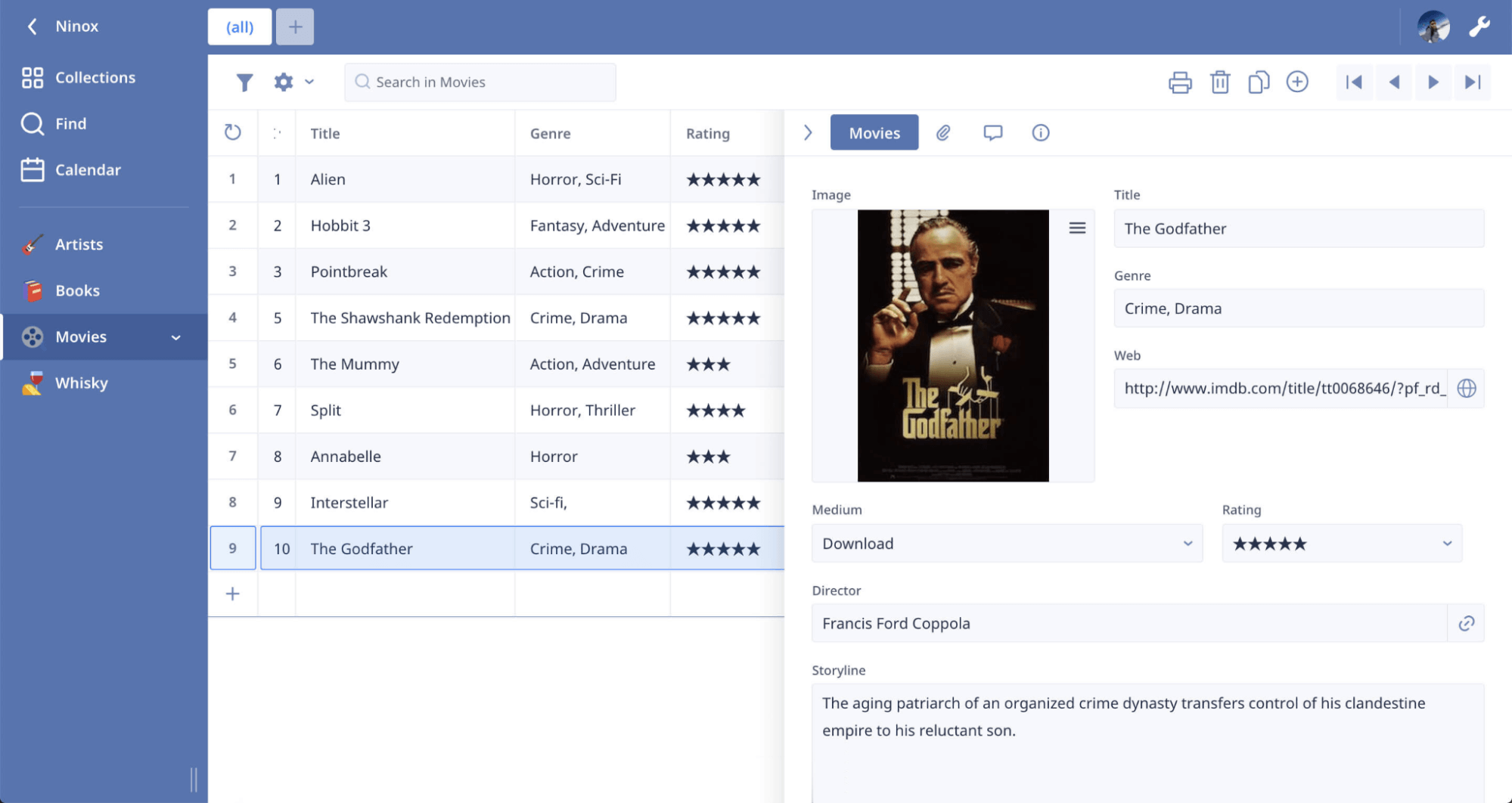 Ninox database templates