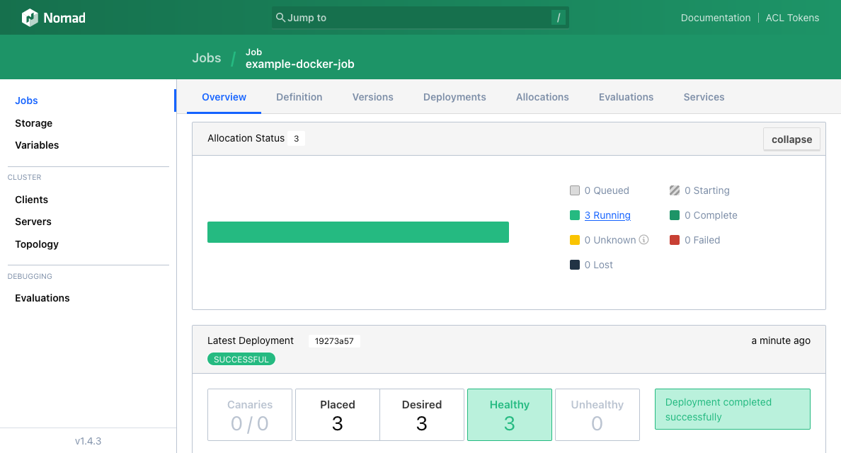 Screenshot of Nomad software