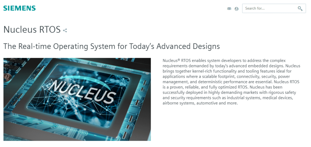 Nuclear RTOS homepage view screenshot