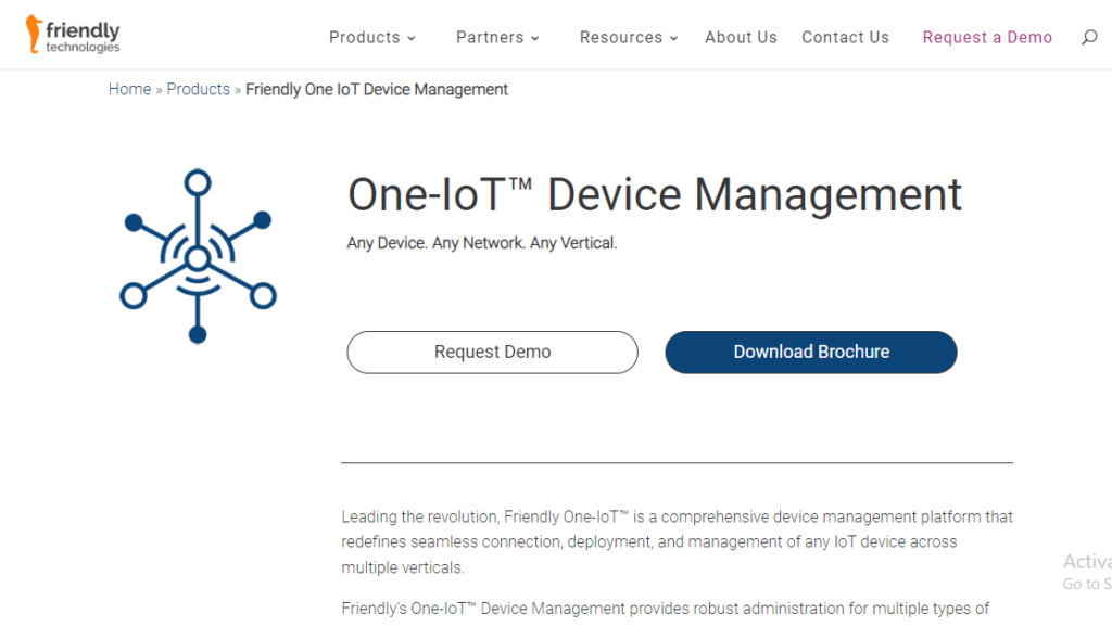 A screenshot of One-IoT's website