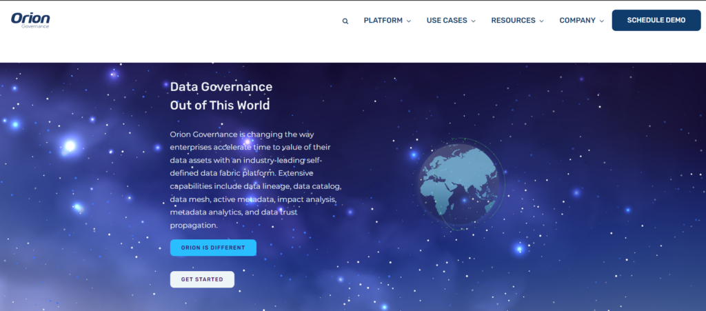 Orion Governance's website homepage