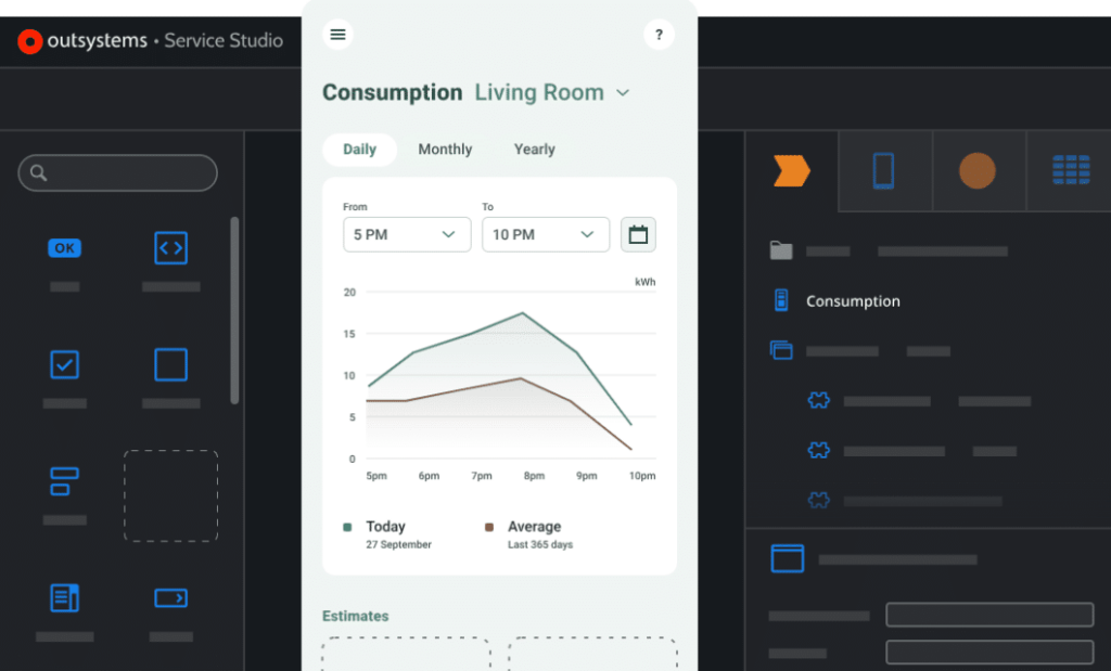 OutSystems service studio screenshot