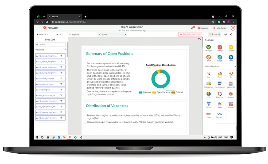 Phrazor by vPhrase natural language insights view
