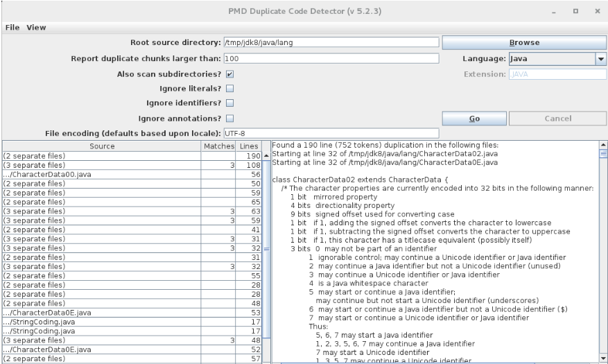 Code analysis with PMD