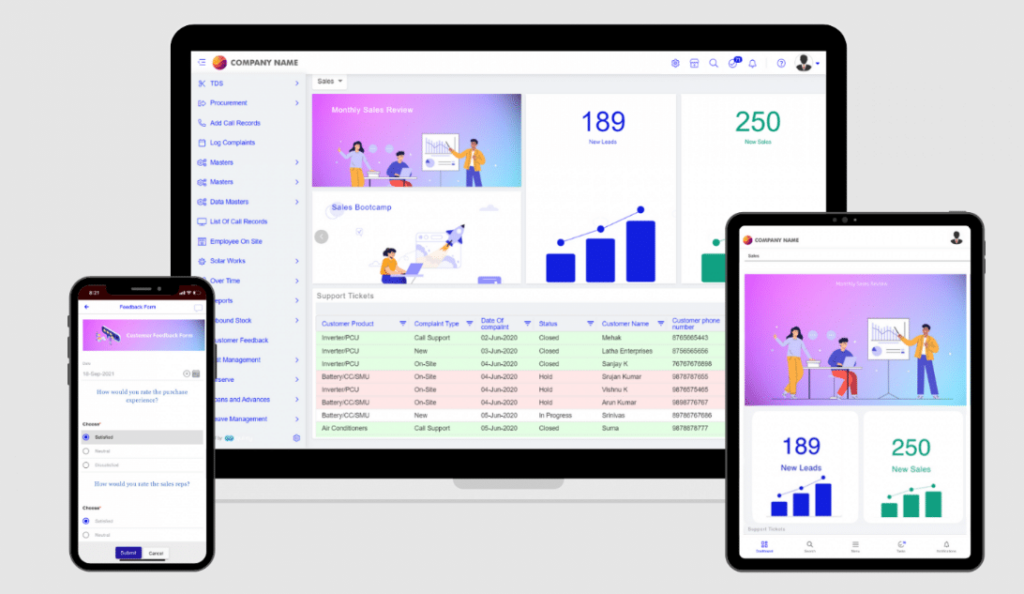 Quixy dashboard sample