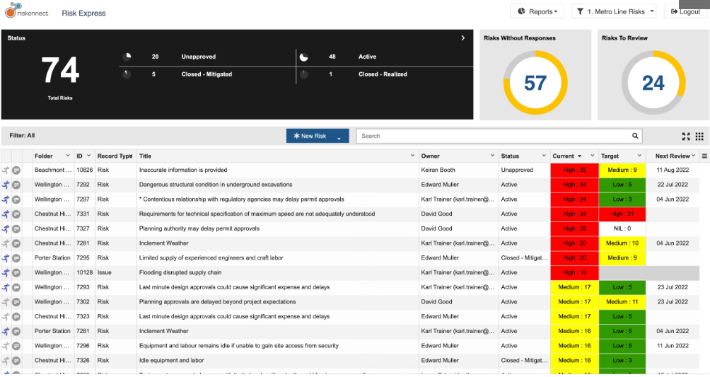Riskonnect risk express interface