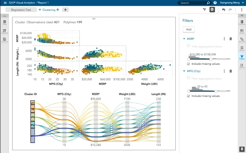 SAS analytics dashboard