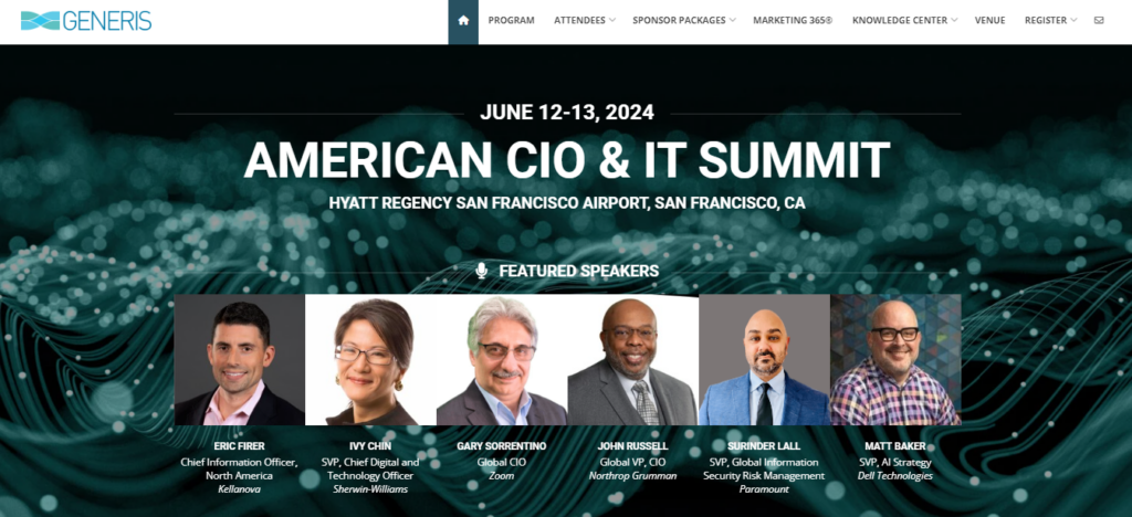 American CIO & IT Summit website screenshot