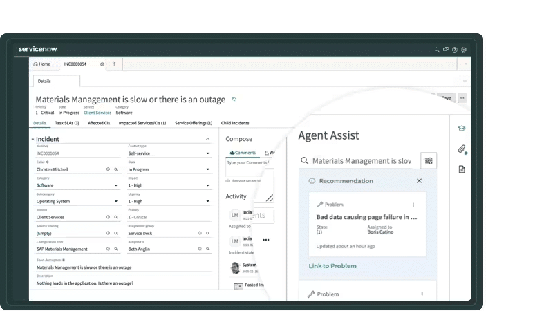 ServiceNow incident management