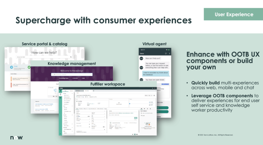 ServiceNow App Engine user experiences screenshot