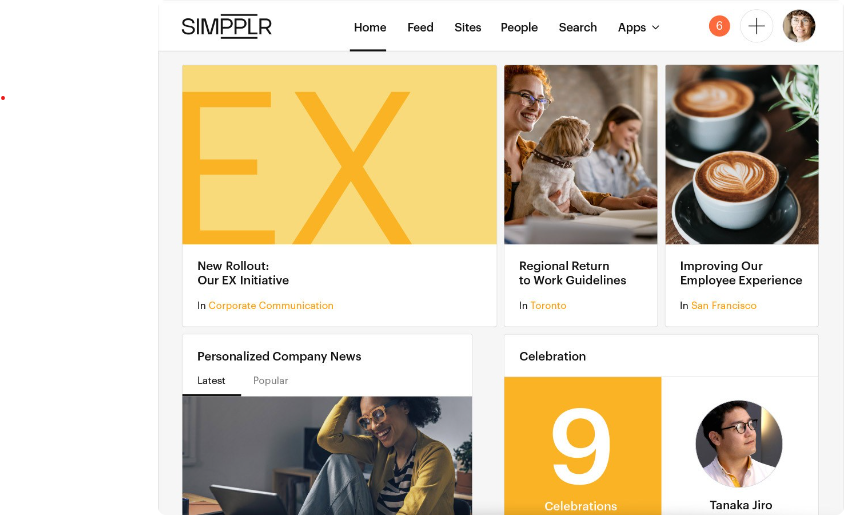 A photo for the home page of the tool Simpplr.