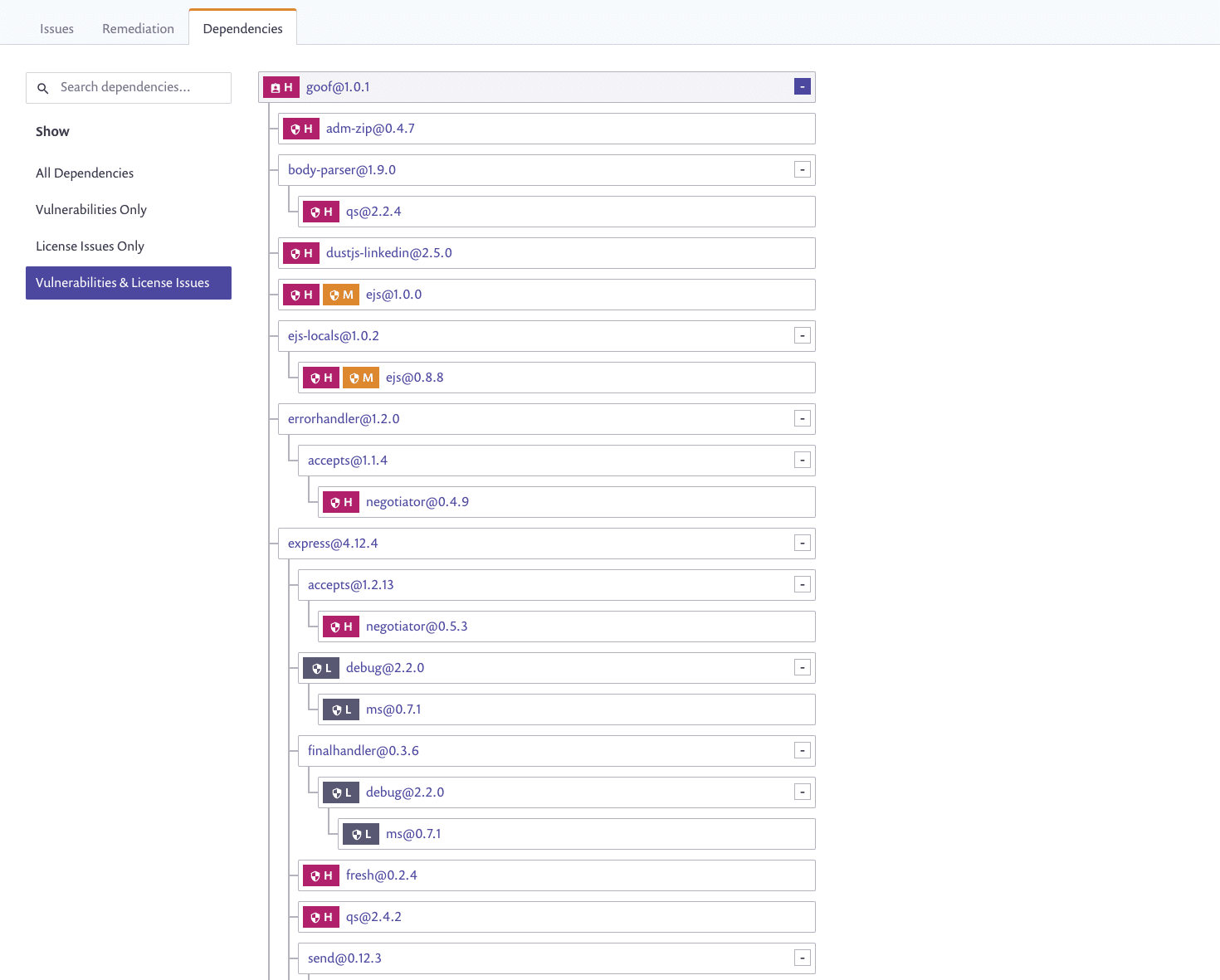 Managing dependencies during the code review process with Snyk