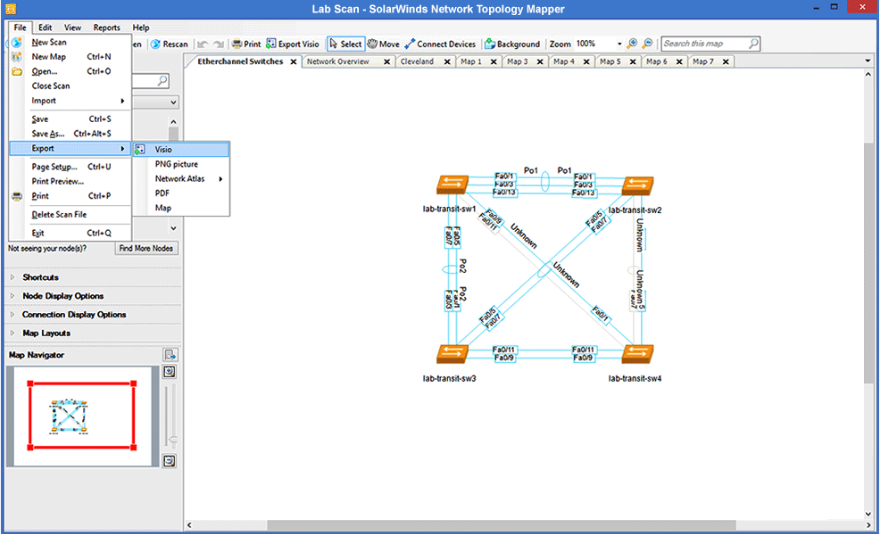 SolarWinds Network Topology Mapper tool sample