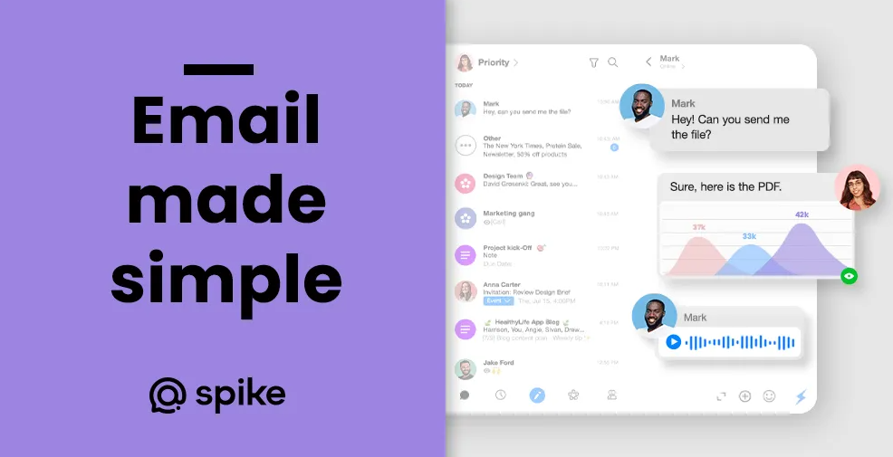 Sample feature overview in Spike email security software