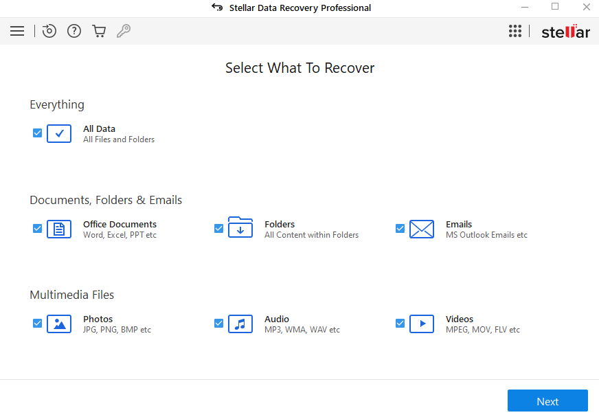 Stellar data recovery demo screenshot