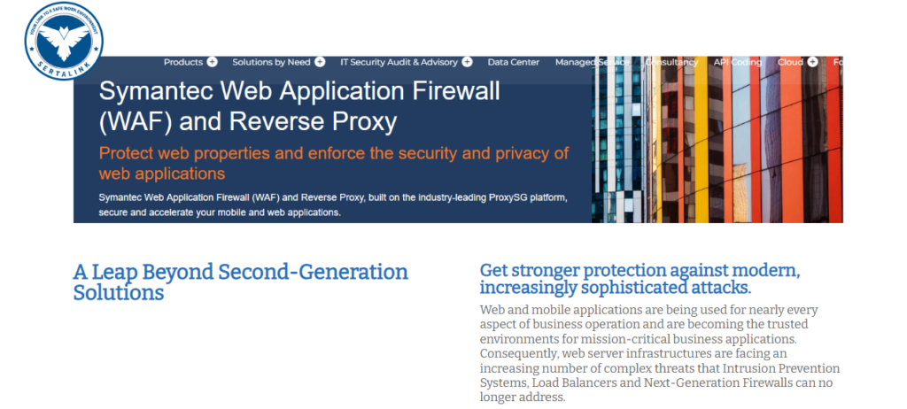 Symantec Web Application Firewall and Reverse Proxy page overview